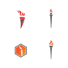 Set Torch  Logo Template vector symbol