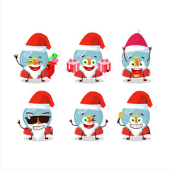 Santa Claus emoticons with snowball with gift cartoon character