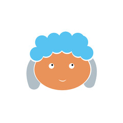 pin drawing of cute animal face cartoon color illustration design vector