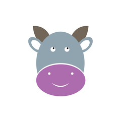 pin drawing of cute animal face cartoon color illustration design vector