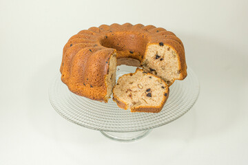 Cake with chocolate and walnut 