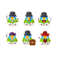 Cartoon character of kite with various pirates emoticons