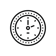 Black line icon for clock