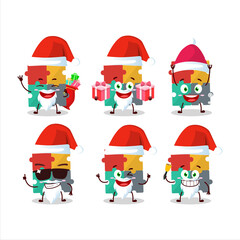 Fototapeta premium Santa Claus emoticons with puzzle cartoon character