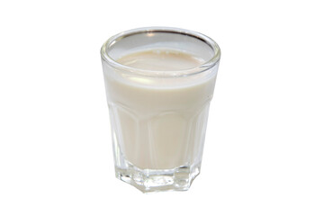 Fresh milk in glass isolated on white.