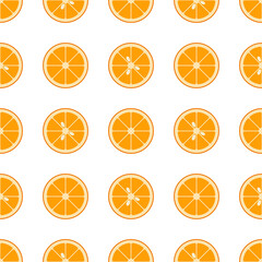 Fresh Orange,slices. Seamless Vector Pattern. 