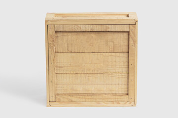 Caja de Madera, Cerrada, Aislada en fondo Blanco