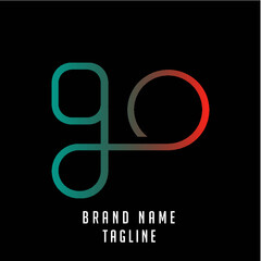 Obraz premium GO initials logo, name initials logo, company initials logo, person initials logo.