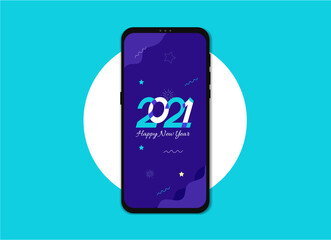 Flat happy new year 2021 illustration