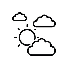 Black line icon for mostly