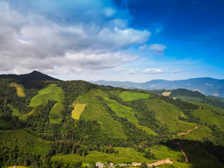 Fototapeta na wymiar Beautiful mountain in Nan Province of thailand