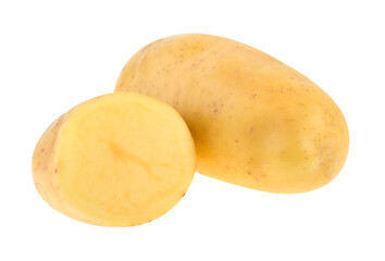 Fresh potato isolated on white background.