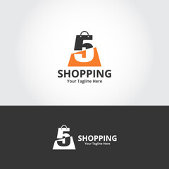 Number  5 Shop Logo designs Template. Illustration vector graphic of  number and shop bag combination logo design concept. Perfect for Ecommerce,sale, discount or store web element. Company emblem