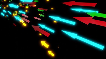 Colorful arrow up abstract background 3D render