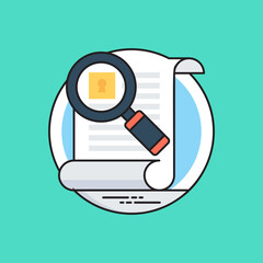 
A magnifier over page, keyword research icon
