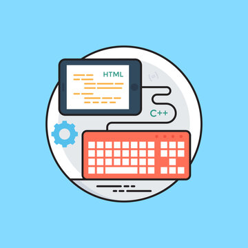 
Flat icon design of programming language
