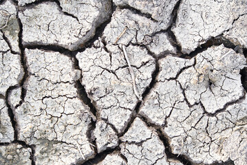 Closeup of dry soil. Cracked texture of ground. Ground in drought, Soil texture and dry mud, Dry land.