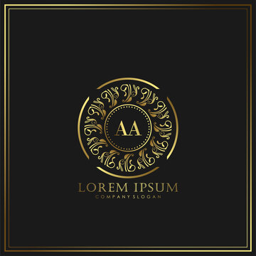 AA Initial Letter Luxury Logo template in vector art for Restaurant, Royalty, Boutique, Cafe, Hotel, Heraldic, Jewelry, Fashion and other vector illustration