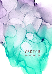 Alcohol ink vector texture. Fluid ink abstract background.