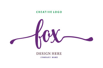 Fototapeta na wymiar FOX lettering logo is simple, easy to understand and authoritative
