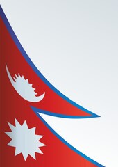 Flag of Nepal, Federal Democratic Republic of Nepal, template for the award, an official document with the flag and the symbol of Nepal
