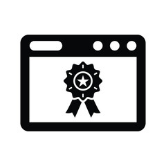 Award, optimization quality icon. Glyph vector isolated on a white background.