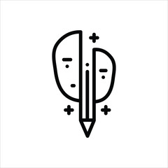 Black line icon for artistic