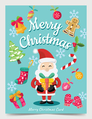 christmas santa claus card vector design 01