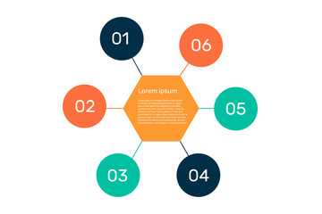 Info graphics with 6 steps design vector illustration