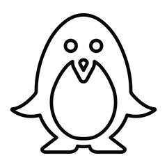 Animal, arctic, bird, penguin outline icon. Line art vector graphics