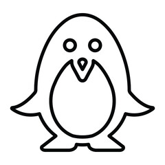 Animal, arctic, bird, penguin outline icon. Line art vector graphics