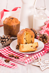 Panettone, italian christmas cake. 