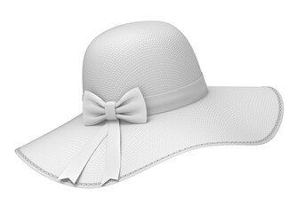 Clay render of  woman sun hat with bump texture - 3D illustration