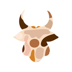 Head of a bull abstract silhouette. Symbol of 2021