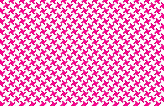 Seamless houndstooth pattern background with pink and white