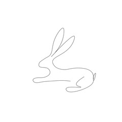 Easter rabbit isolated on white, vector illustration 