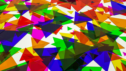 background of multicolored triangular shapes. 3d render illustration