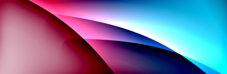Fluid gradient neon color waves, vector abstract background
