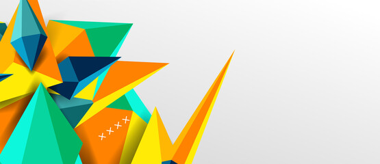3d low poly abstract shape background vector illustration