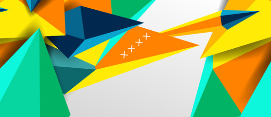 3d low poly abstract shape background vector illustration