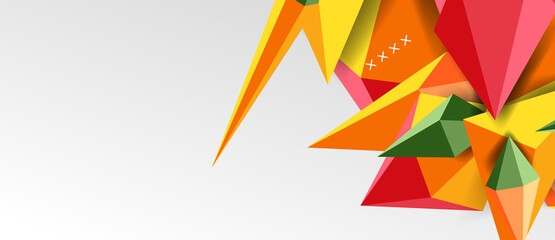 3d low poly abstract shape background vector illustration