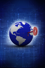 Key to the World.3D illustration