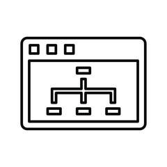 Browser, sitemap, structure line icon. Outline vector