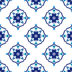 Azulejos portuguese traditional ornamental tile
