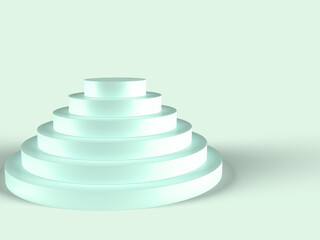 積み上げられた3Dモデルの円柱、円形ステージのイラスト