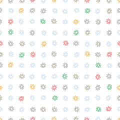linear flowers on a white background. Seamless pattern for fabric design, digital paper, wrapping paper