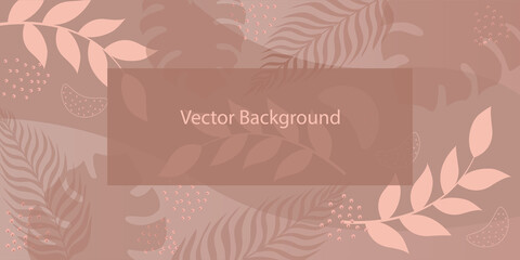 Vector horizontal abstract floral background with place for text. Template  for  greeting card, cover dasign, advertising banner.
