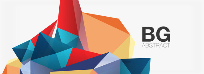 3d mosaic abstract backgrounds, low poly shape geometric design