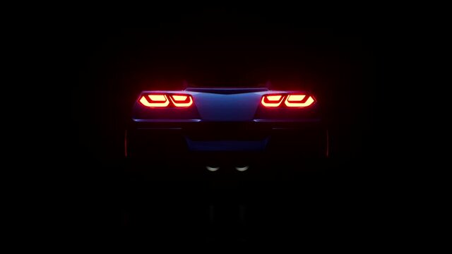 3D visualization of a car in the dark