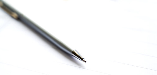 Analysis of reports, pen on the table .Finacial and business concept.